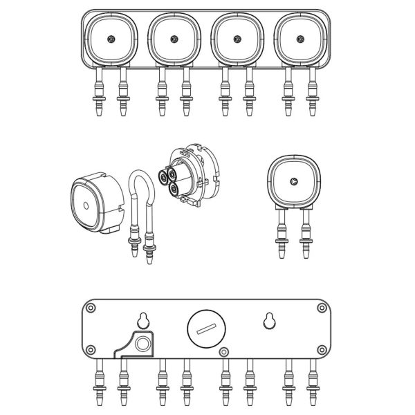 Chihiros Complete Dosing System Kit – 2 Head / 4 Head + Containers + Tube Holder + Tubing