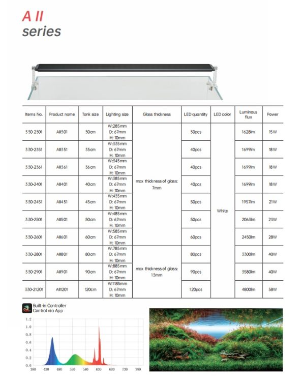 Chihiros AII Series LED Light (AII 301 Range) – Built-in Bluetooth Freshwater Lighting