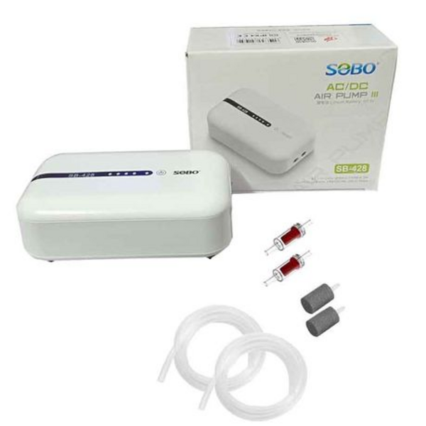 SOBO AC/DC Air Pump With Lithium Battery (Double Outlet)