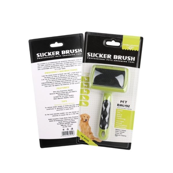 Green Meadow Slicker Brush – Deshedding & Detangling Grooming Tool