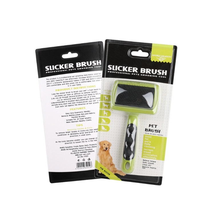 Green Meadow Slicker Brush – Deshedding & Detangling Grooming Tool - Image 2