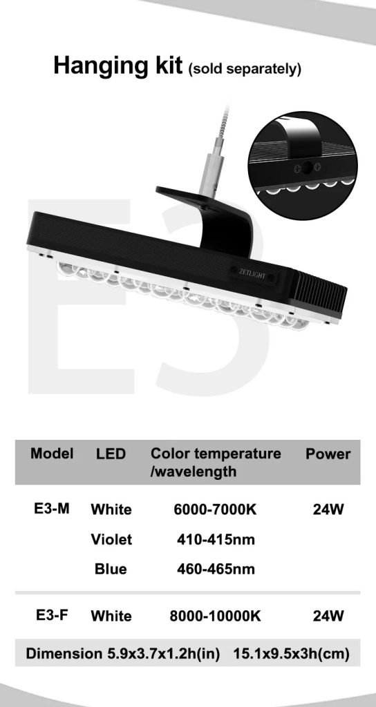 Zetlight E3 24W Freshwater LED Light – Compact Planted Tank Lighting