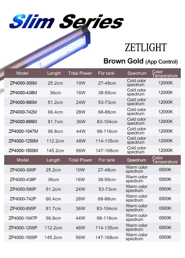 Zetlight Lancia WiFi Freshwater LED Light (300Pā1500P) ā App Controlled Planted Aquarium Lighting
