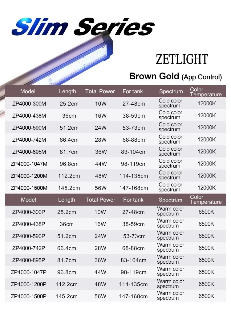 Zetlight Lancia WiFi Freshwater LED Light (300P–1500P) – App Controlled Planted Aquarium Lighting - Image 4