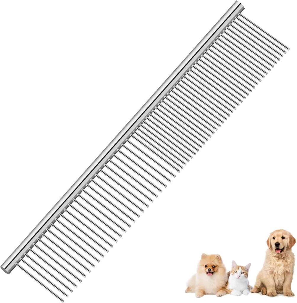 Dual-Teeth Stainless Steel Pet Comb – S, M & L Variants