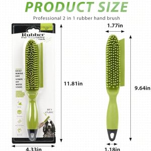 Green Meadow Rubber Fur Accumulator Brush – Hair Removal & Grooming Brush - Image 2