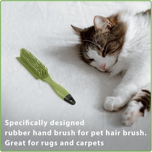 Green Meadow Rubber Fur Accumulator Brush – Hair Removal & Grooming Brush