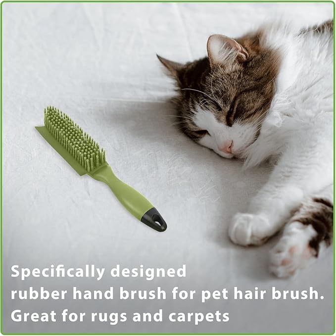 Green Meadow Rubber Fur Accumulator Brush – Hair Removal & Grooming Brush - Image 4