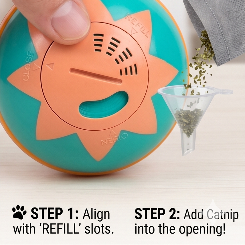 Veny’s Purr Pet Action Play Ball – Interactive Wobble & Spin Cat Toy with Catnip Compartment - Image 2