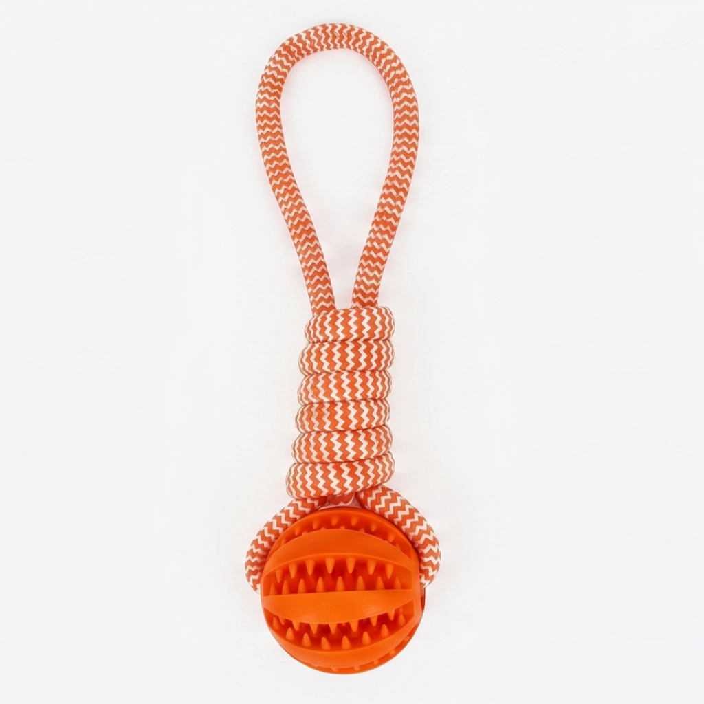 Rope Ball Tug Toy – Durable Cotton Chew & Interactive Dog Toy