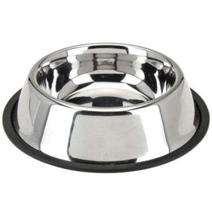 Stainless Steel Pet Bowl with Rubber Rim – 304 Food-Grade (16–38cm Variants)