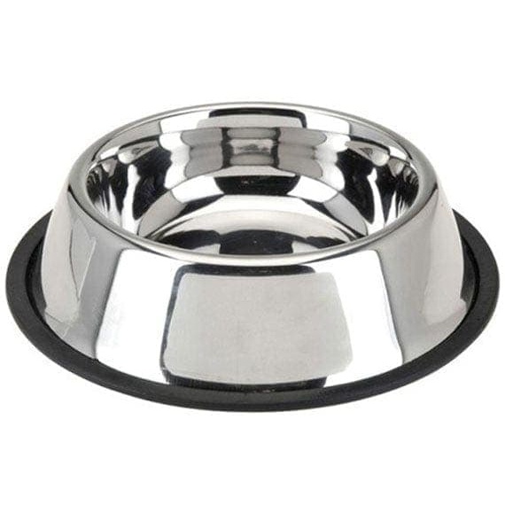 Stainless Steel Pet Bowl with Rubber Rim – 304 Food-Grade (16–38cm Variants)