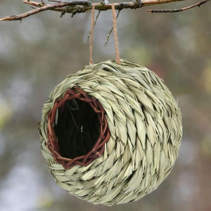 Hanging Woven Grass Bird Nest Hut - 13cm - Image 4