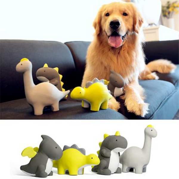 Latex T-Rex Dog Toy with Squeaker - Non-Toxic Natural Rubber (14cm)
