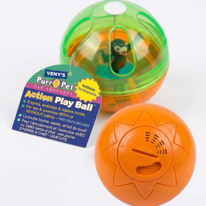 Veny’s Purr Pet Action Play Ball – Interactive Wobble & Spin Cat Toy with Catnip Compartment