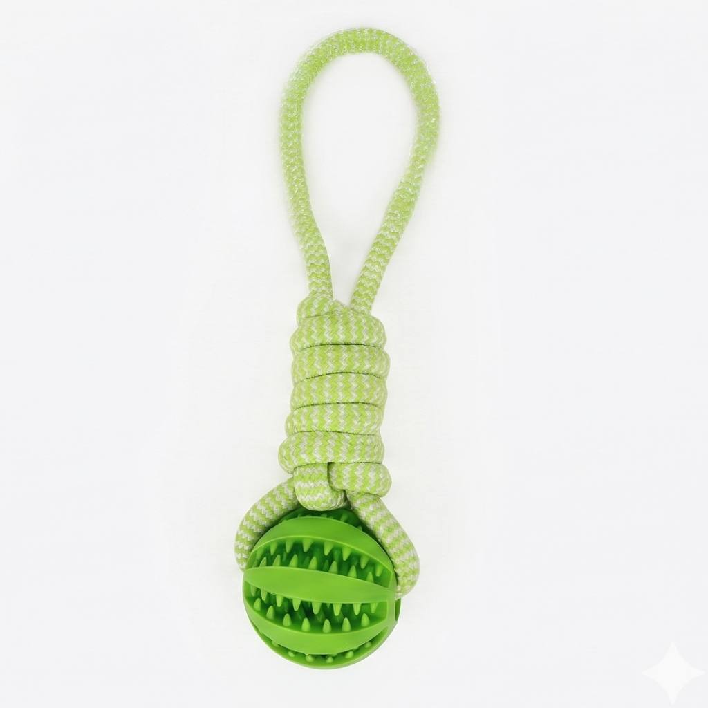 Rope Ball Tug Toy – Durable Cotton Chew & Interactive Dog Toy
