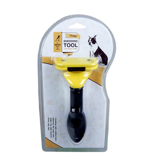 Shedding Tool for Medium & Large Dogs – 7.3cm Curved Blade Deshedding Comb