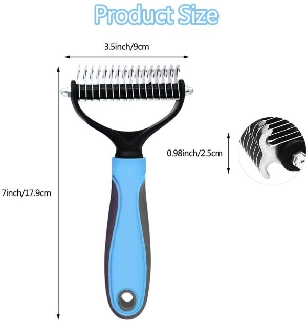 Pet Dematting Comb – 2-Sided Grooming Tool for Dogs & Cats