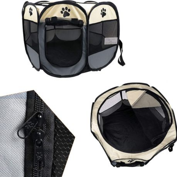 Portable Pet Playpen with Carry Bag (91cm x 91cm x 58cm)