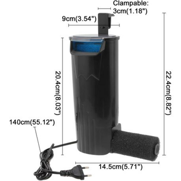 SOBO WP-208H Hang-On Aquarium Filter - 500L/h, 5W