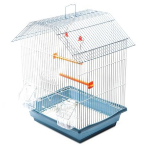 Pitched Roof Bird cage with Accessories 36x28x46cm - Image 6