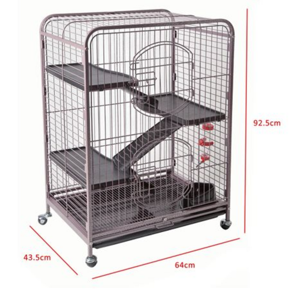 Small Animal 3 Tier Cage with Ramps & Accessories (64x43.4x92.5cm)