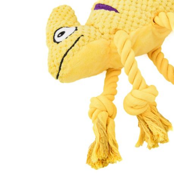 Squeaky Chameleon Rope Dog Toy (26cm) - Plush Chew & Tug Toy