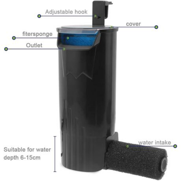 SOBO WP-208H Hang-On Aquarium Filter - 500L/h, 5W
