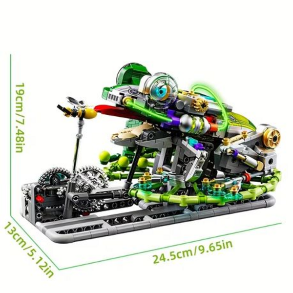 MJI Machinery Mechanical Frog Hand-Crank Display Model (898pcs, Ages 12+)