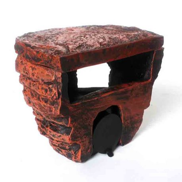 Reptile Hide Cave with Lid for geckos, snakes, lizards