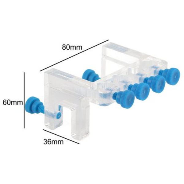 Acrylic 4-Tube Holder Clamp for Aquarium Dosing Lines (Up to 15mm Glass)