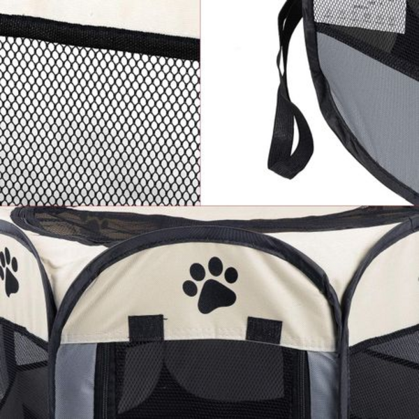 Portable Pet Playpen with Carry Bag (91cm x 91cm x 58cm)