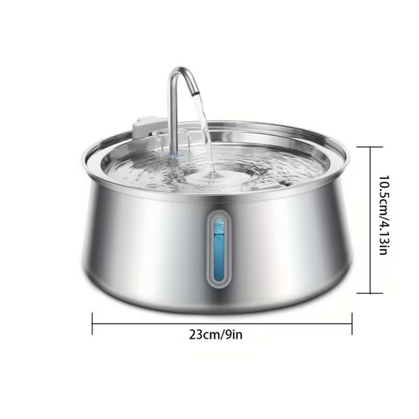4.0L 304 Stainless Steel Pet Water Fountain with Filter - Quiet Flow