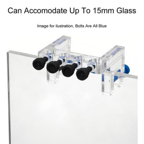Acrylic 4-Tube Holder Clamp for Aquarium Dosing Lines (Up to 15mm Glass)