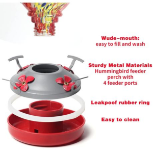 Hand Blown Glass Hummingbird Feeder (1000ML) - Image 12