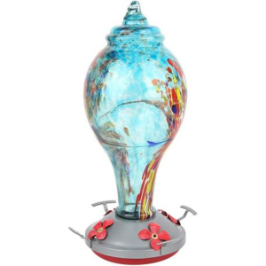 Handcrafted Blown Glass Hummingbird Feeder (1000ML) - Image 6