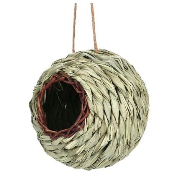 Hanging Woven Grass Bird Nest Hut - 13cm