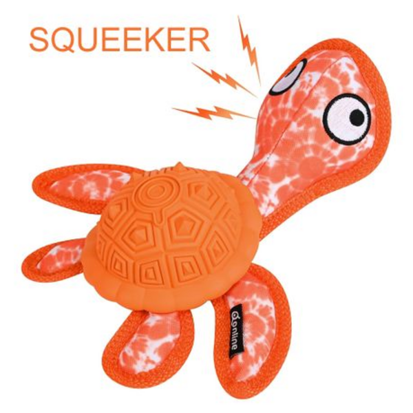 Turtle Dog Chew Toy with Squeeker & Treat Dispenser