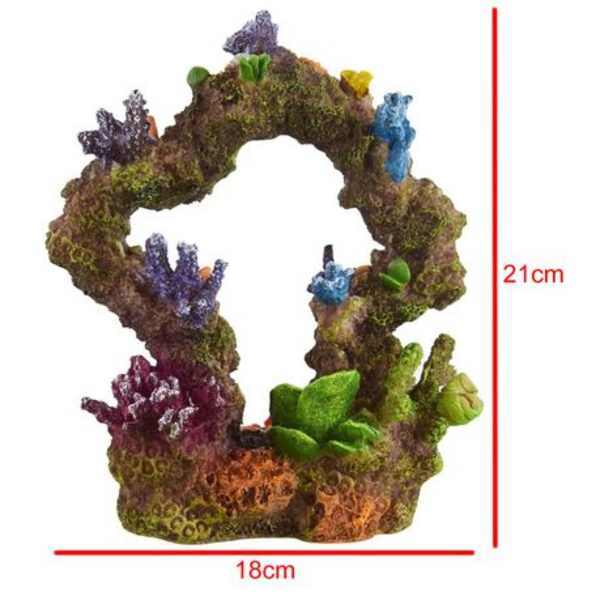 Coral Arch Resin Aquarium Ornament 21cm - Reef Rock Cave Decor