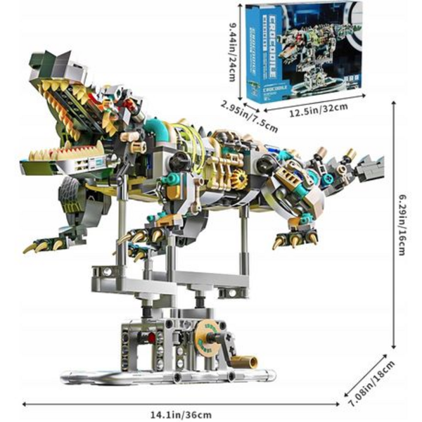 MJI Mechanical Crocodile Brick Set - 996 Pieces Ages 12+
