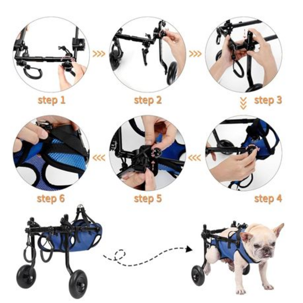 Pet Walk Adjustable Wheelchair For Back Legs