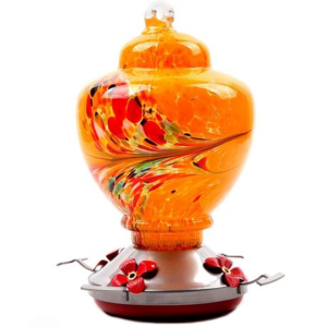Hand Blown Glass Hummingbird Feeder (1000ML) - Image 8