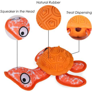 Turtle Dog Chew Toy with Squeeker & Treat Dispenser - Image 8