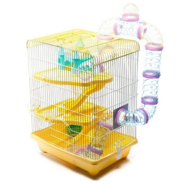 Multi-Level Hamster Cage With Tunnel (35cm X 26cm X 46cm)