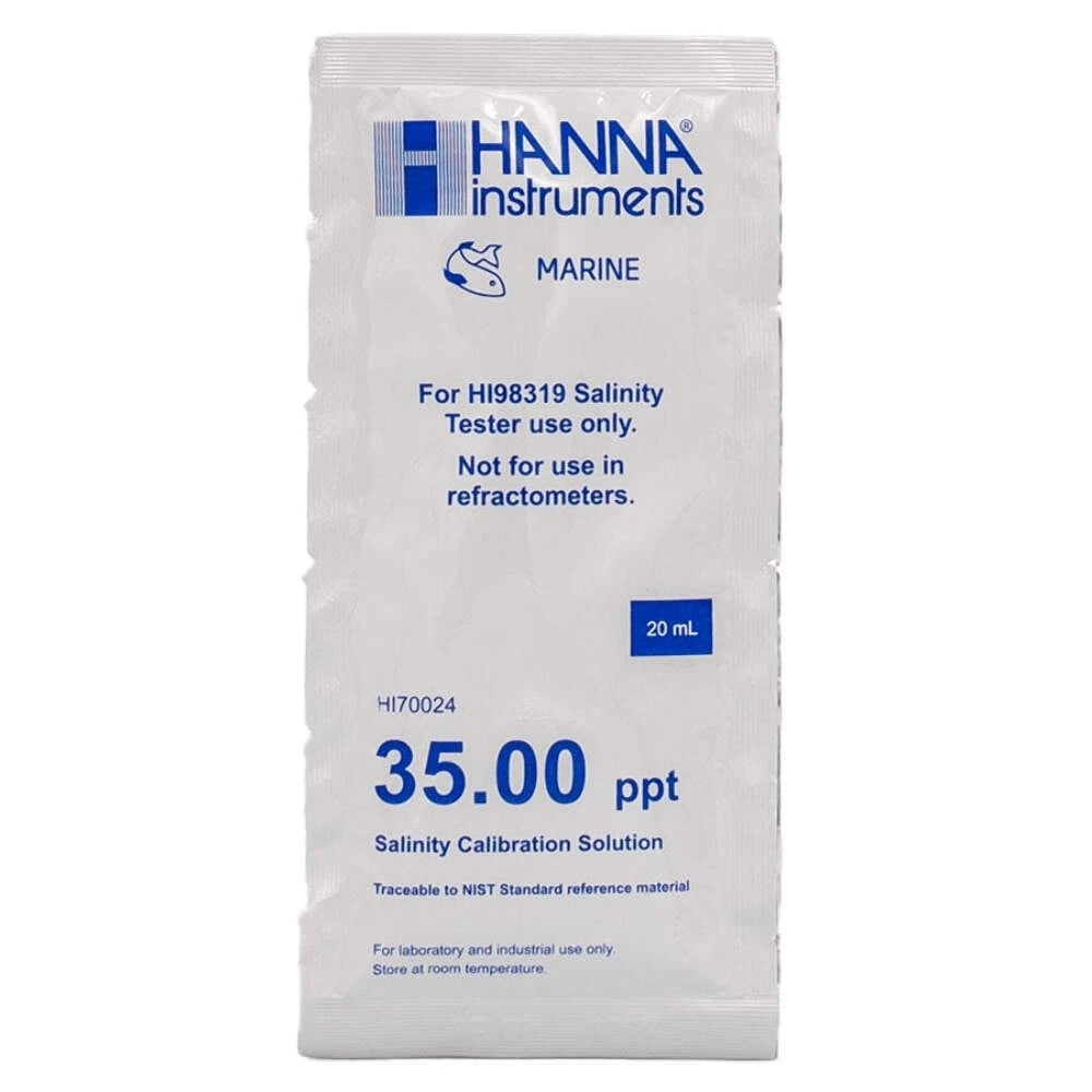 Hanna Salinity Calibration Solution – 2 Pack (35.00 ppt, 20ml Sachets)