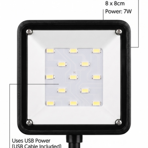 7W Adjustable USB Aquarium LED Light with Adapter - White Light - Image 4