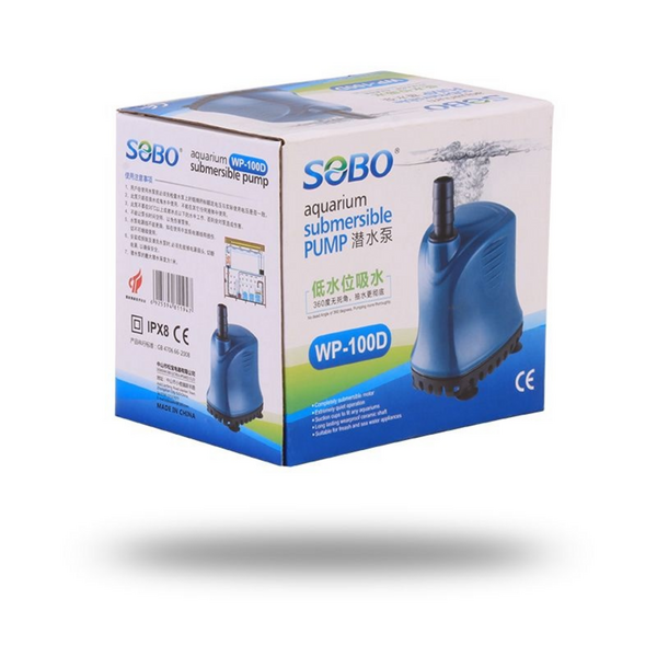 SOBO WP-100D Submersible Aquarium Pump 560L/h 7W with 12/16mm Nozzles
