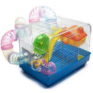 YOUDA Blue Hamster Cage with Accessories (33cm x 23cm x 24cm) - Image 1