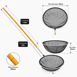 Fish Pond Net 50cm - 2m Total Length, Solid Wood Handle - Image 4
