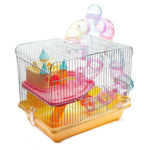YOUDA Yellow Hamster Cage With Accessories (35cm X 31cm X 26cm) - Image 1